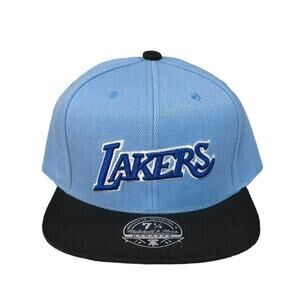 Los Angeles Lakers Fitted Hat Baby Blue Mitchell & Ness Dynasty Fitted Cap 7 1/4